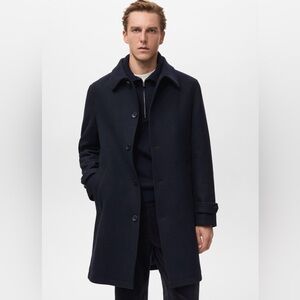 NWOT Brooks Brothers Black Loro Piana Wool Storm System Fabric Car Coat Size 44